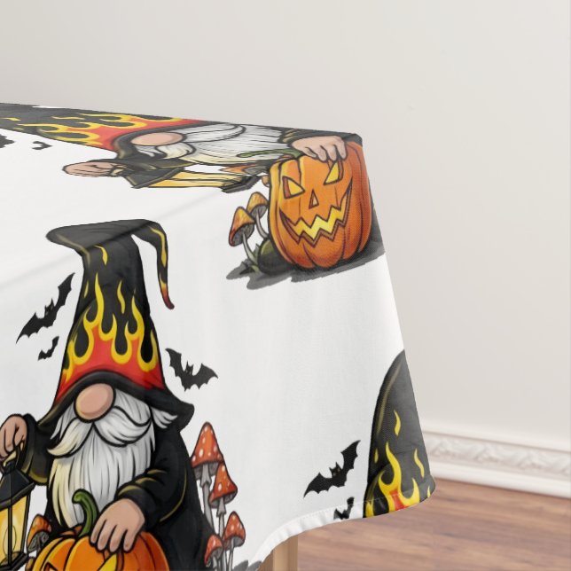Mantel Halloween Gnome Tablecloth (In Situ)