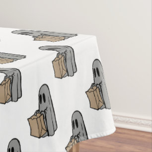 Mantel Halloween, Gris Fantasma, Truco O Tratamiento, Boo