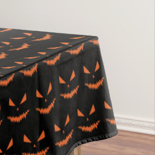 Mantel Halloween Jack OLantern naranja de la cara patrón