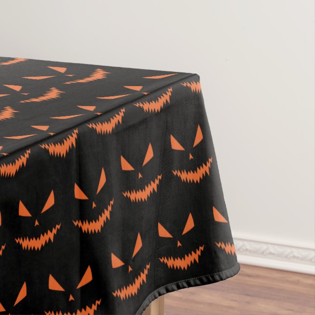 Mantel Halloween Jack OLantern naranja de la cara patrón  (In Situ)