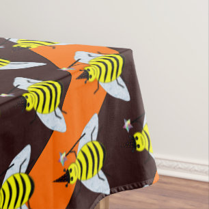 Mantel Halloween Magic Bee Witch Naranja y Black Stripes