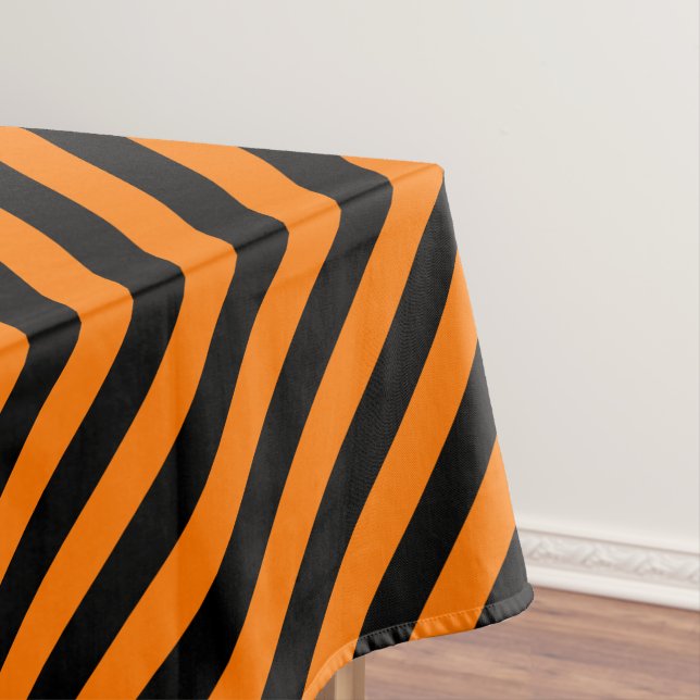 Mantel Halloween Naranja Black Stripes Decoración Fiesta  (In Situ)