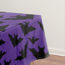 Mantel Halloween negro murciélago morado fresco patrón de