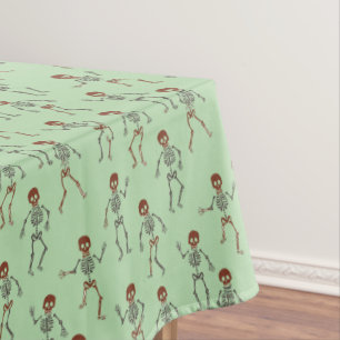 Mantel Halloween Patttern De Esqueletos Danzantes