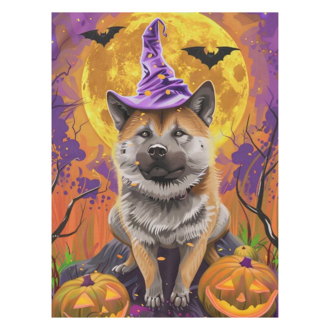 Mantel Halloween y bruja espeluznante de Akita (Anverso)