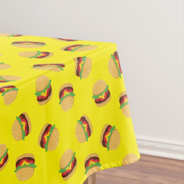 Mantel Hamburger Birthday Party Burger Tablecloth (In Situ)