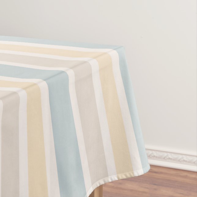 Mantel Hamptons Coastal Stripe Tablecloth (In Situ)