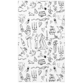 Mantel hand drawn wedding marriage bridal toile