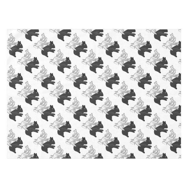 Mantel Hand Silhouette Rabbit (Frente (Horizontal))