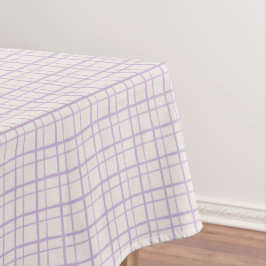 Mantel HandDrawn Organic Grid Check Dusty Lilac