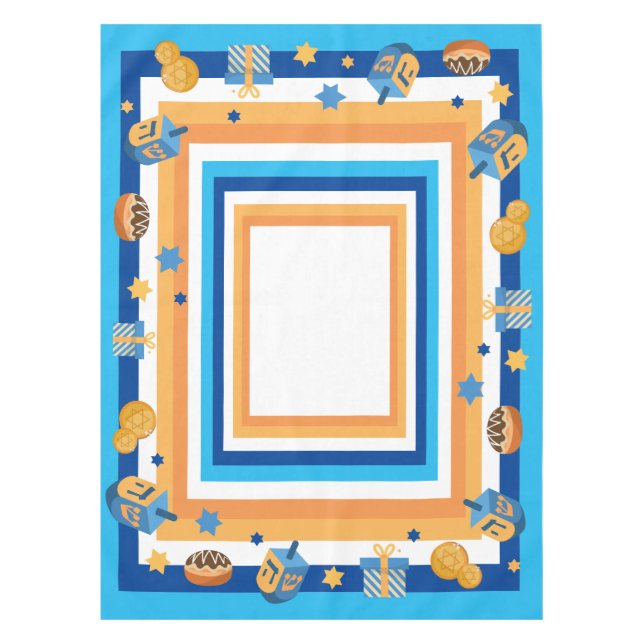 Mantel Hanukkah Dreidels Donuts & Stars (Anverso)