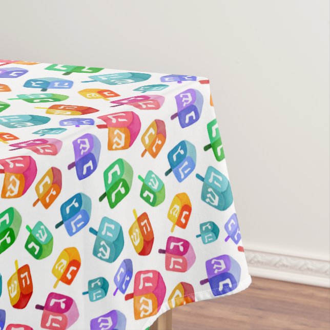 Mantel Hanukkah Dreidels vacaciones acuáticas con arcoiri (In Situ)