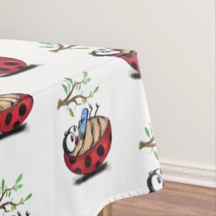Mantel Happy Ladybug Funny Tablecloth