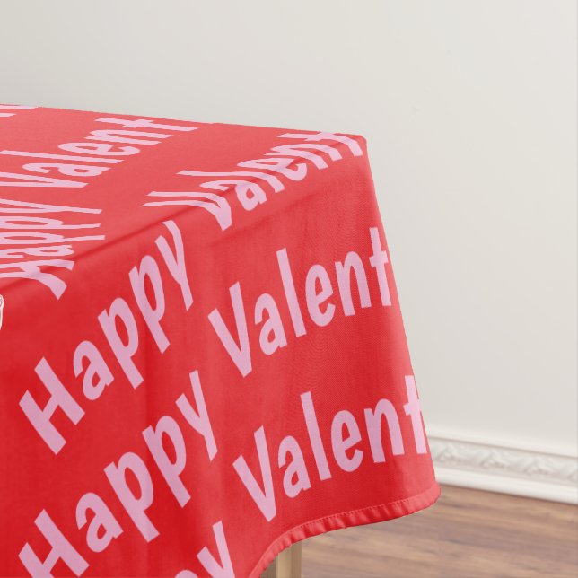 Mantel Happy Valentine's Day Tablecloth Red (In Situ)