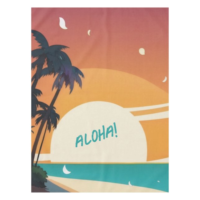 Mantel Hawai/Aloha/Tropical/playa (Anverso)