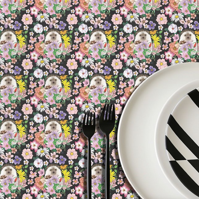 Mantel Hedgehog Cute Flowers (Subido por el creador)