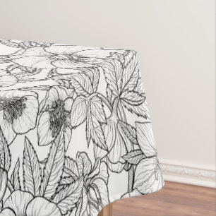 Mantel Hellebores en blanco y negro