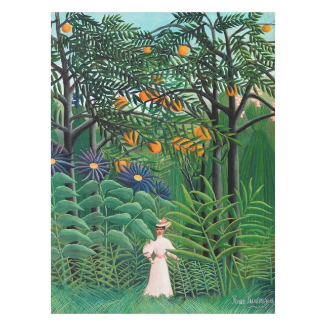 Mantel Henri Rousseau - Mujer caminando en un bosque exót (Anverso)