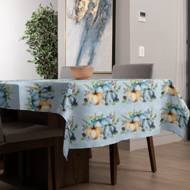 Mantel Hermosa calabaza azul otoño acuarela caída (Subido por el creador)