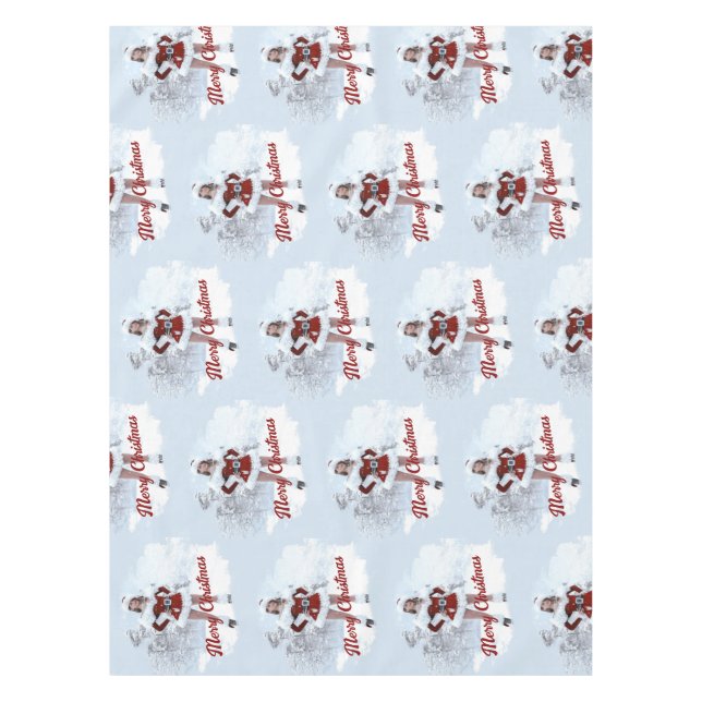 Mantel Hermosa mujer Navidad por la nieve de invierno (Anverso)