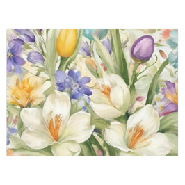 Mantel Hermosas cruces blancas, С flores de primavera col