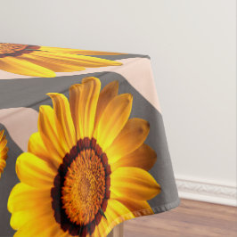 Mantel Hermosas flores amarillas sobre rayas grises y mar