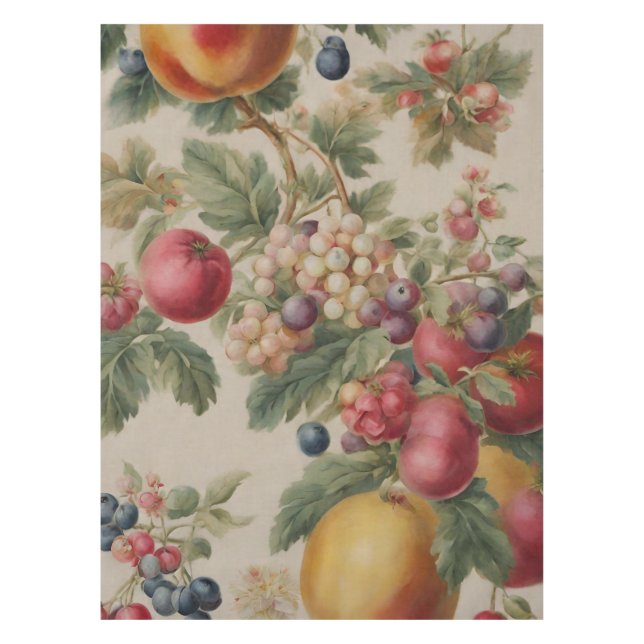 Mantel Hermosas flores y frutas francesas antiguas (Anverso)
