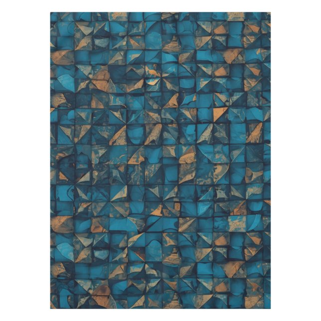 Mantel Hermoso aspecto de patchwork en verde azulado oscu (Anverso)