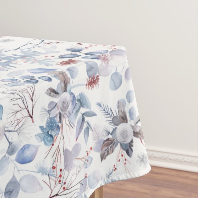 Mantel Hermoso Pastel Azul Wnter Floral (In Situ)