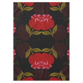 Mantel Hermoso patrón de bordado de rosas traslúcidos roj