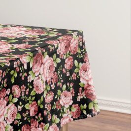 Mantel Hermoso patrón floral de rosas con follaje verde