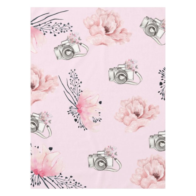 Mantel Hermoso Rosa de acuarela floral (Anverso)