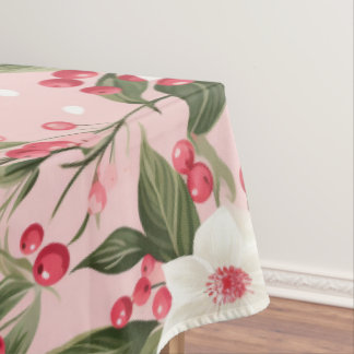 Mantel Hermoso Shabby Chic Floral Rosa de Navidad Baya