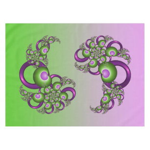 Mantel Hermosos Corazones Verdes Rosados Modernos Abstrac