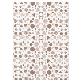 Mantel Hexagón y triángulo rosa y marrón en patrón blanco