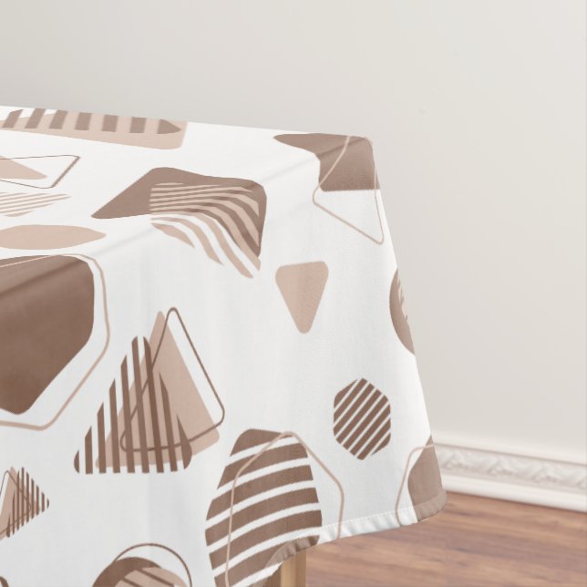 Mantel Hexagón y triángulo rosa y marrón en patrón blanco (In Situ)