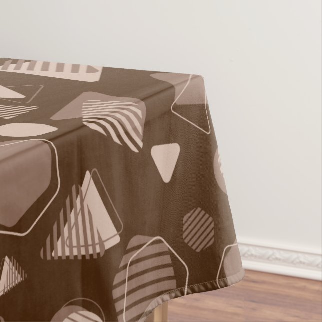 Mantel Hexagón y triángulo rosa y marrón en patrón marrón (In Situ)