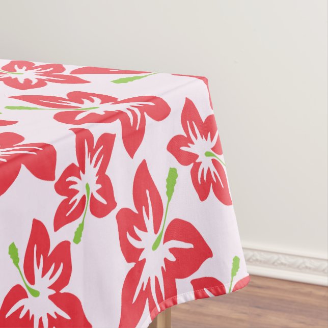 Mantel Hibiscus Rojo, Flores Rojas, Patrón De Flores (In Situ)