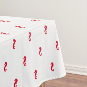 Mantel Hipposo marino rojo animal patrón mar blanco moder