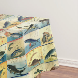 Mantel Hiroshige: Un atolón de peces japoneses