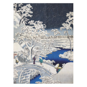 Mantel Hiroshige Utagawa - Puente de tambor en Meguro