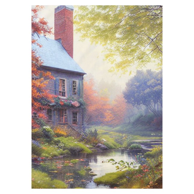 Mantel Hogares/arroyos/bosques/pintura (Anverso)