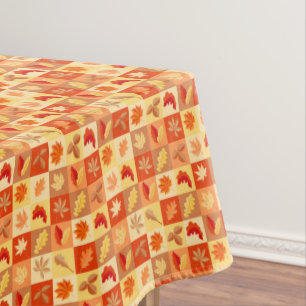 Mantel Hoja de otoño cuadrada Naranja marrón amarillo