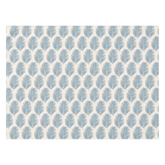 Mantel Hoja de Palma Azul y Crema (Frente (Horizontal))