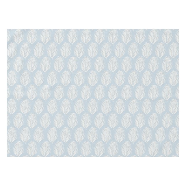 Mantel Hoja de palma crema y azul claro (Frente (Horizontal))
