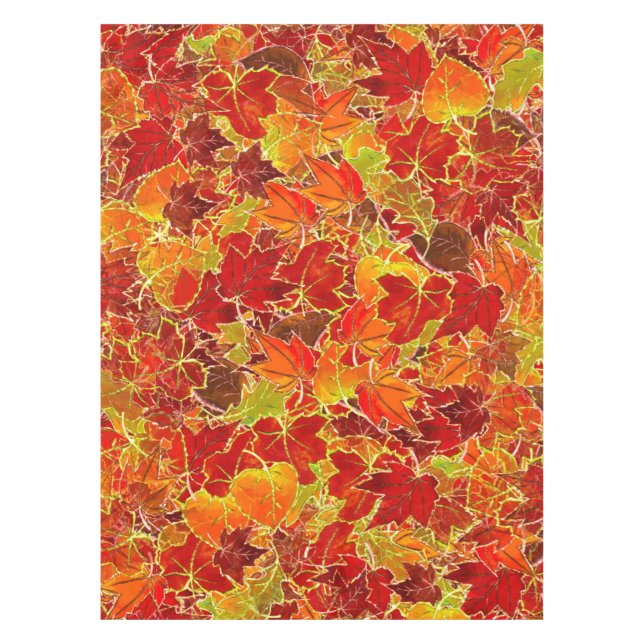 Mantel Hojas de arce de otoño Purpurinoso (Anverso)