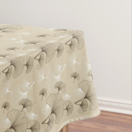 Mantel Hojas de Ginko marrones y blancas sobre beige
