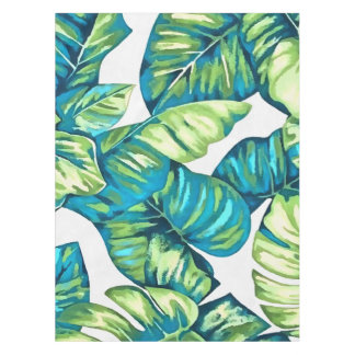Mantel Hojas de Monstera Tropical y Verde Azul Bananero