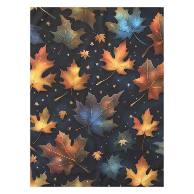 Mantel Hojas de otoño en un patrón de cielo stary (Anverso)