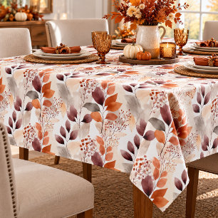 Mantel Hojas de otoño terracota y borgoña   Boho Otoño